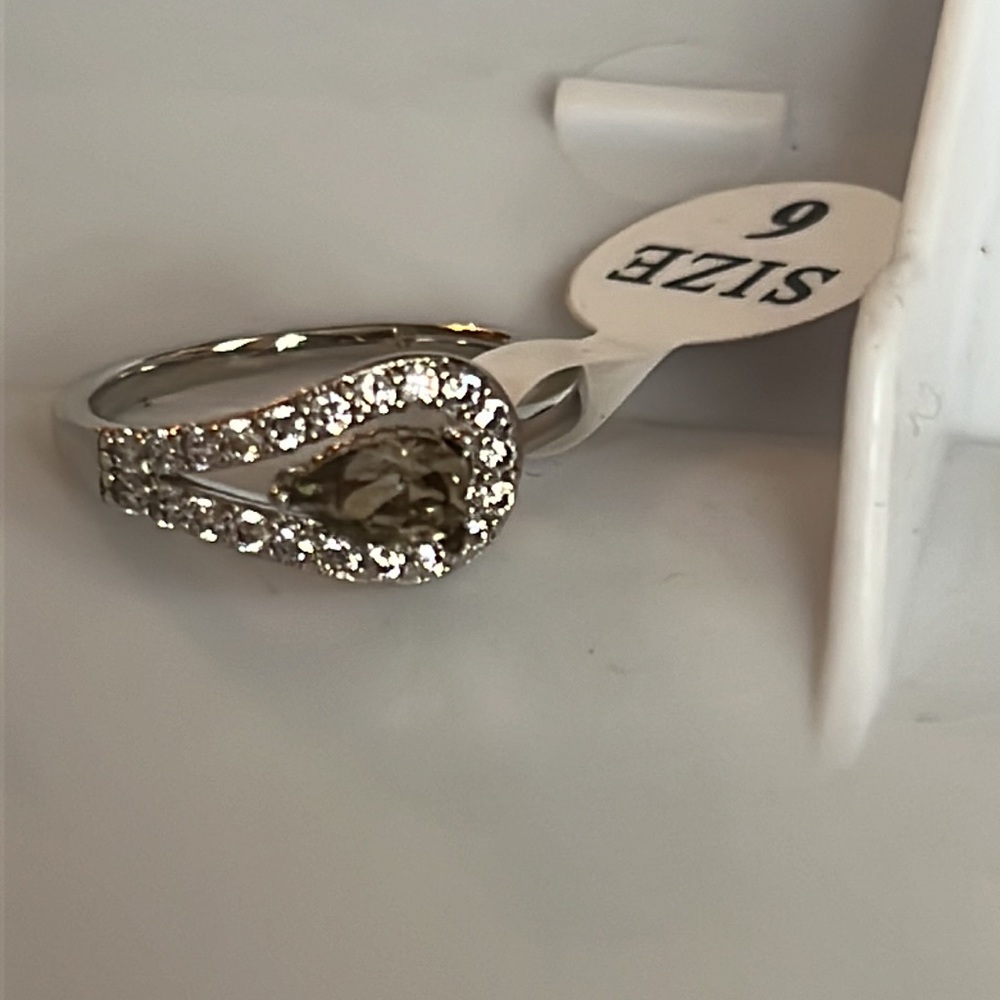 Smoky Quartz Crystal Ring Sz 6